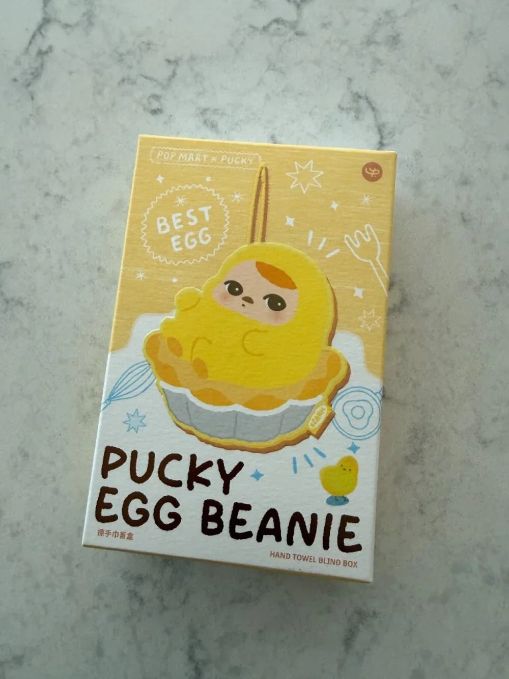 Scrambled Egg Toast - NEW Sealed Pop Mart Pucky Egg Beanie Hand Towel
